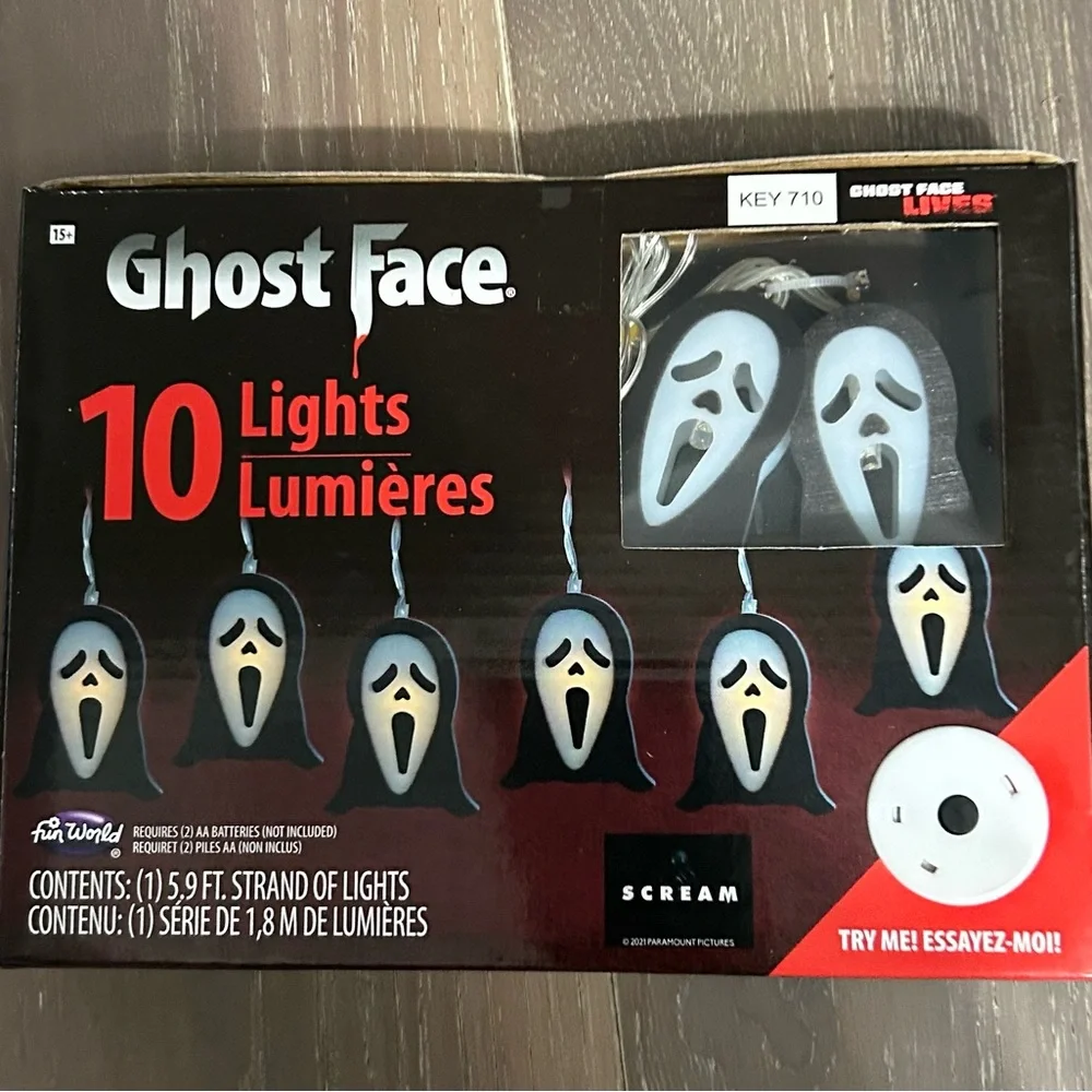 Fun world Ghost face string lights. NWT